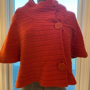 Burnt orange Moth Anthropologie sweater/cape
